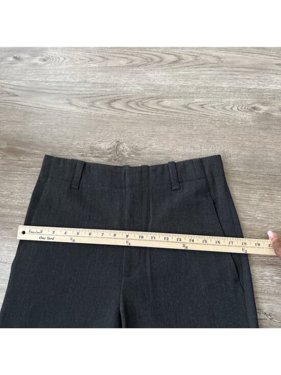 Vince High Waist Flannel Wool Trousers Cropped Length Dark Gray Womens 6 - Picture 8 of 14